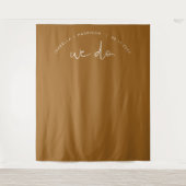 INDIE Boho Earth Tone Wedding Backdrop Tapestry Wandteppich (Vorderseite)