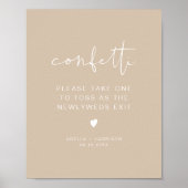 INDIE Boho Earth Toned Beige Confetti Toss Sign Poster (Vorne)