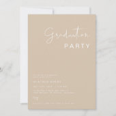 INDIE Boho Earth Toned Beige Graduation Party Einladung (Vorderseite)