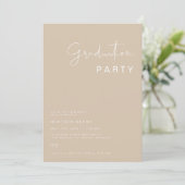 INDIE Boho Earth Toned Beige Graduation Party Einladung (Stehend Vorderseite)