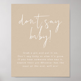 INDIE Boho Earth Toned Beige Sage kein Baby-Zeiche Poster