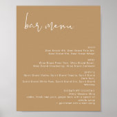 INDIE Boho Earth Toned Wedding Bar Menu Poster (Vorne)