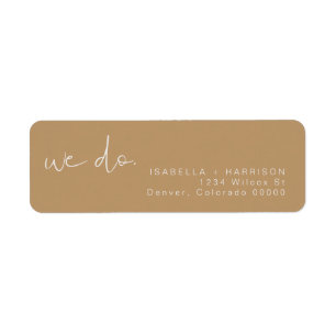 INDIE Boho Earth Toned Wedding Return Label