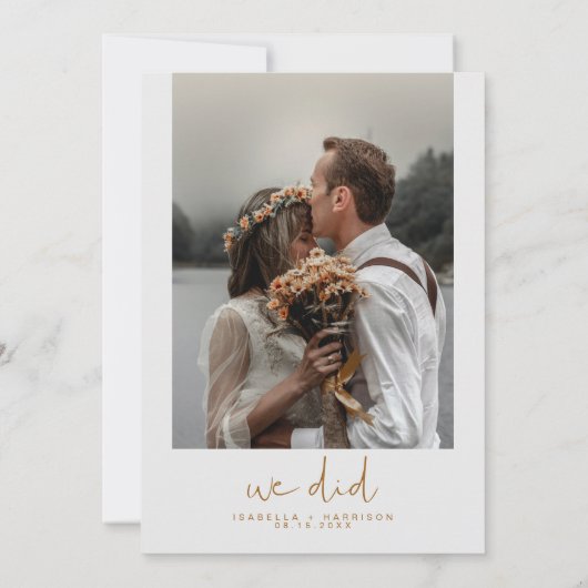 INDIE Boho Foto Elopement Empfang Einladung (Rückseite)