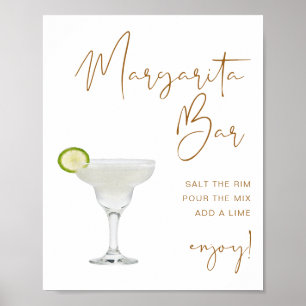 INDIE-Boho-Minimalist-Margarita-Bar-Schild Poster