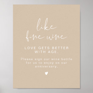INDIE Boho Minimalistisch Wine Wedbook Sign Poster