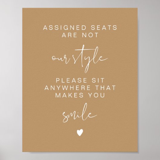 INDIE Boho Sit Anywhere No Assigned Seats Poster (Vorne)