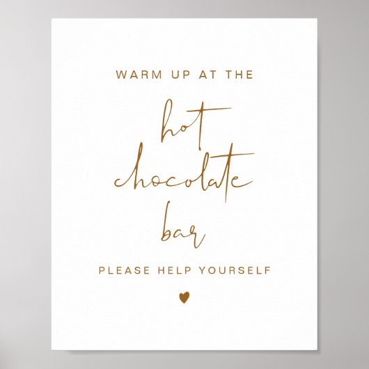 INDIE Boho Terracotta Hot Chocolate Bar Sign Poster (Vorne)