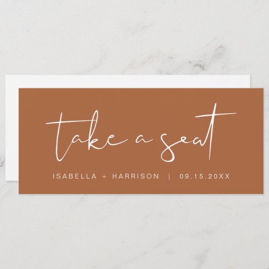 INDIE Boho Terracotta Nehmen Sie eine Sitzkopfkart Einladung (Vorne/Hinten)