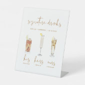 INDIE Boho Wasserfarbe Cocktail Signature Drink Pe Sockelschild (Vorderseite)