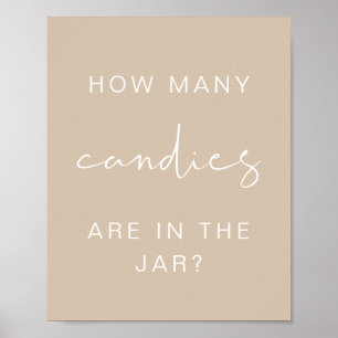 INDIE Boho Wie viele Candies Baby Duschgame Poster