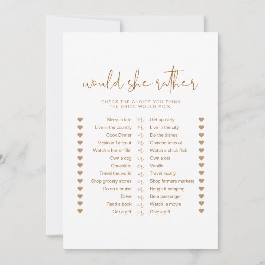 INDIE Boho würde sie eher Bridal Game Einladung (Vorderseite)