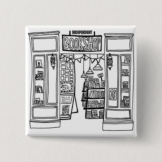 Indie Bookshop Square Abzeichen Button (Vorderseite)