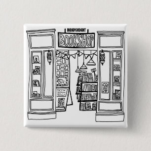 Indie Bookshop Square Abzeichen Button