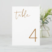 INDIE Burnt Orange Boho Minimalistische Tischnumme Einladung (Stehend Vorderseite)