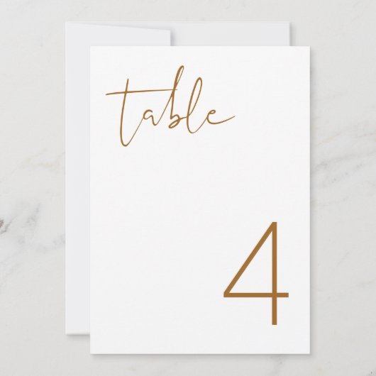 INDIE Burnt Orange Boho Minimalistische Tischnumme Einladung (Rückseite)