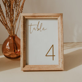 INDIE Burnt Orange Boho Minimalistische Tischnumme Einladung