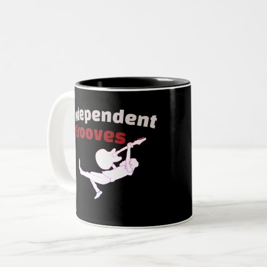 Indie Independent Grooves Zweifarbige Tasse (Vorderseite Links)