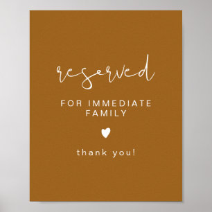 INDIE Modern Boho Hochzeit reserviertes Sitzschild Poster