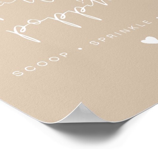 INDIE Modern Boho Popcorn Bar Wedding Sign Poster (Ecke)