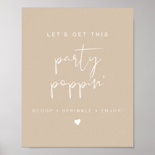 INDIE Modern Boho Popcorn Bar Wedding Sign Poster