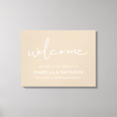 INDIE Moderne Bohemische Creme Beige Hochzeit Will Leinwanddruck (Vorderseite)