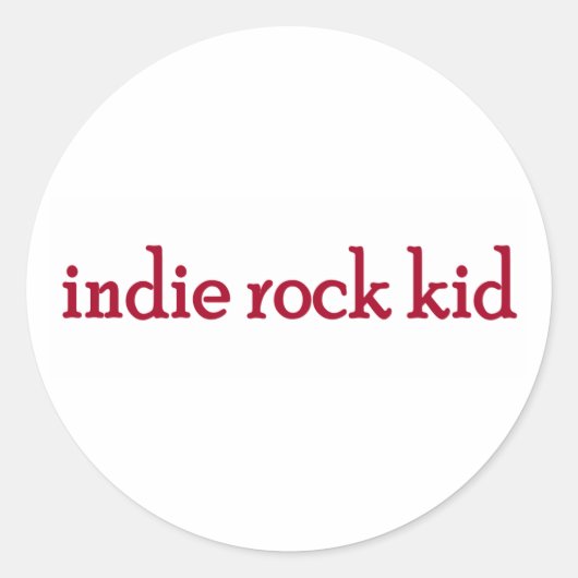Indie Rock Kid Runder Aufkleber (Vorderseite)