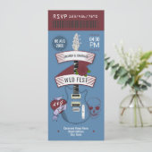 Indie Twilight Rock ’n’ Roll Wedding Ticket Einladung (Stehend Vorderseite)