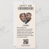 Indie Twilight Rock ’n’ Roll Wedding Ticket Einladung (Rückseite)