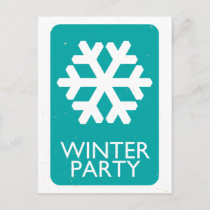 Indie-Winterparty Einladungspostkarte