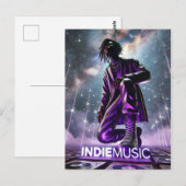 indieMusic Lila-1 Postkarte (Vorne/Hinten)