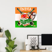 Indien 2011 Champions der ICC Cricket Weltmeisters Poster (Heimbüro)