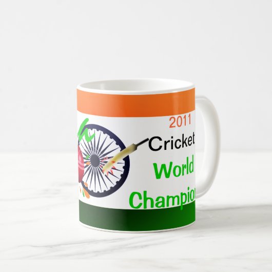 Indien 2011 Weltmeisterschaft des Kricket-ICC Kaffeetasse (VorderseiteRechts)