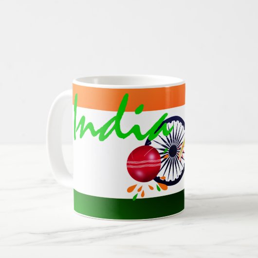 Indien 2011 Weltmeisterschaft des Kricket-ICC Kaffeetasse (Vorderseite Links)