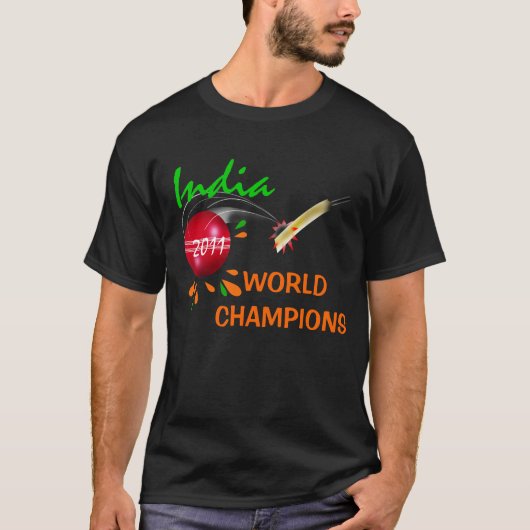 Indien 2011 Weltmeisterschaft des Kricket-ICC T-Shirt (Vorderseite)
