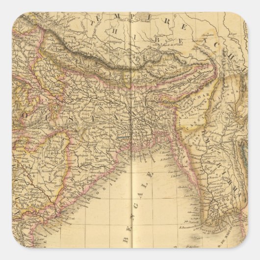 Indien 5 quadratischer aufkleber (Vorderseite)