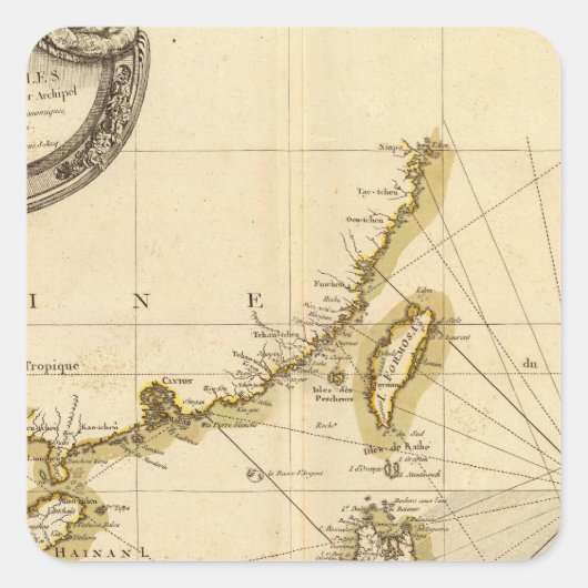 Indien 6 quadratischer aufkleber (Vorderseite)