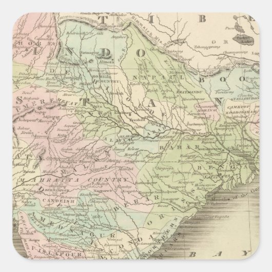 Indien 9 quadratischer aufkleber (Vorderseite)