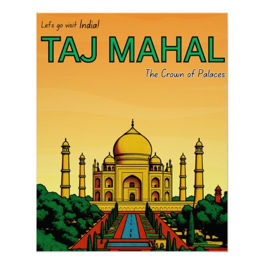 Indien Agra Taj Mahal Reise Poster (Vorderseite)