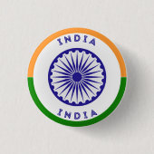 Indien Ashoka Chakra Circle Shape Button (Vorderseite)