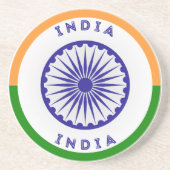 Indien Ashoka Chakra Circle Shape Getränkeuntersetzer (Vorne)