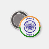 Indien Ashoka Chakra Circle Shape Magnet (Vorderseite/Rückseite)