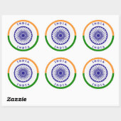 Indien Ashoka Chakra Circle Shape Runder Aufkleber (Blatt)