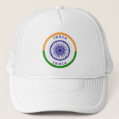 Indien Ashoka Chakra Circle Shape Truckerkappe (Vorderseite)