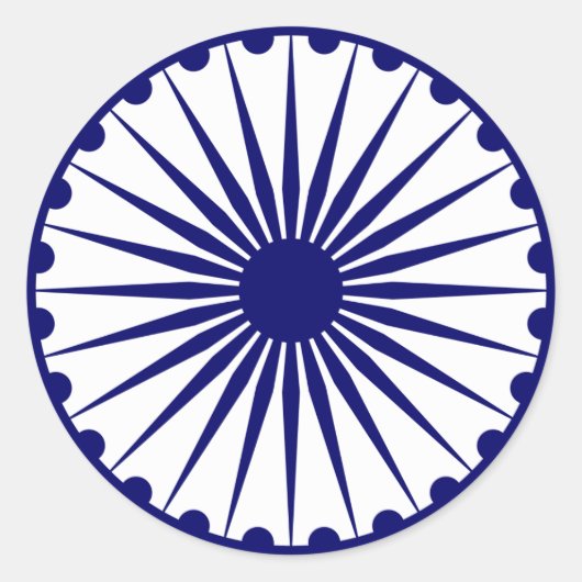 Indien Ashoka Chakra Runder Aufkleber (Vorderseite)
