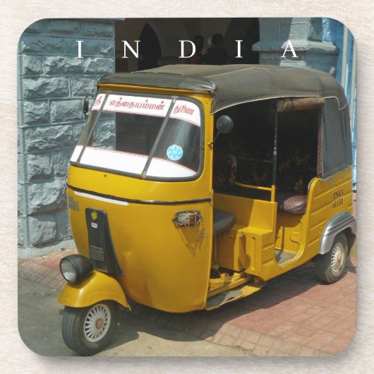 Indien Auto Rickshaw View Untersetzer (Vorderseite)