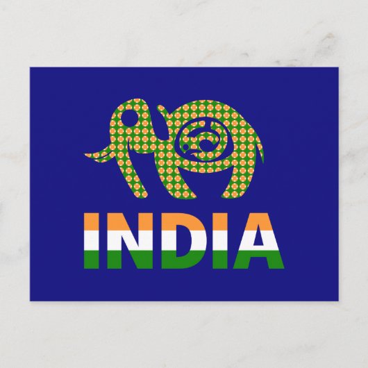 Indien, bemalter Elefant Postkarte (Vorderseite)