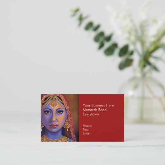 Indien: Braut-Visitenkarten Visitenkarte (Stehend Vorderseite)