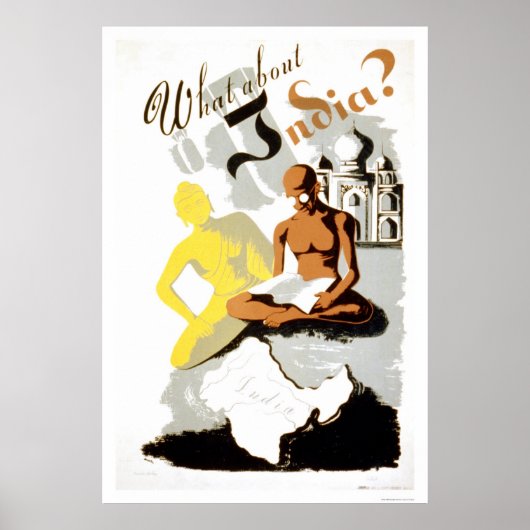 Indien Buddha Gandhi 1941 WPA Poster (Vorne)
