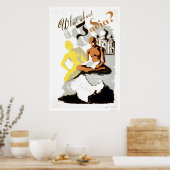 Indien Buddha Gandhi 1941 WPA Poster (Küche)